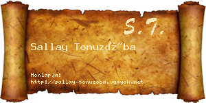 Sallay Tonuzóba névjegykártya